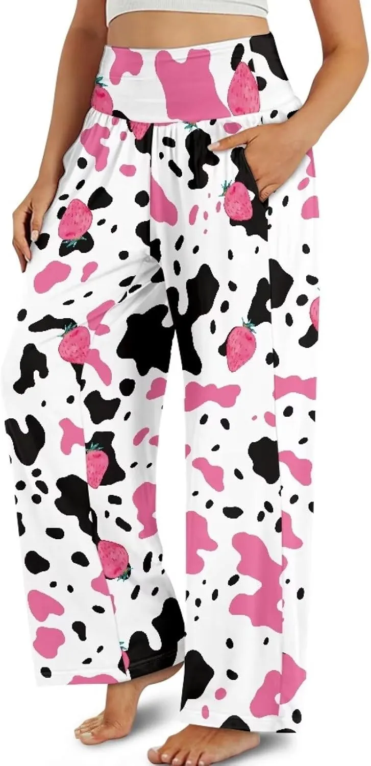 High Waisted Palazzo Pants for Women Wide Leg Lounge Pants with Pockets