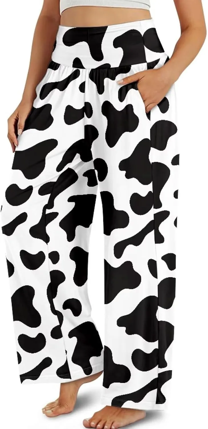 High Waisted Palazzo Pants for Women Wide Leg Lounge Pants with Pockets