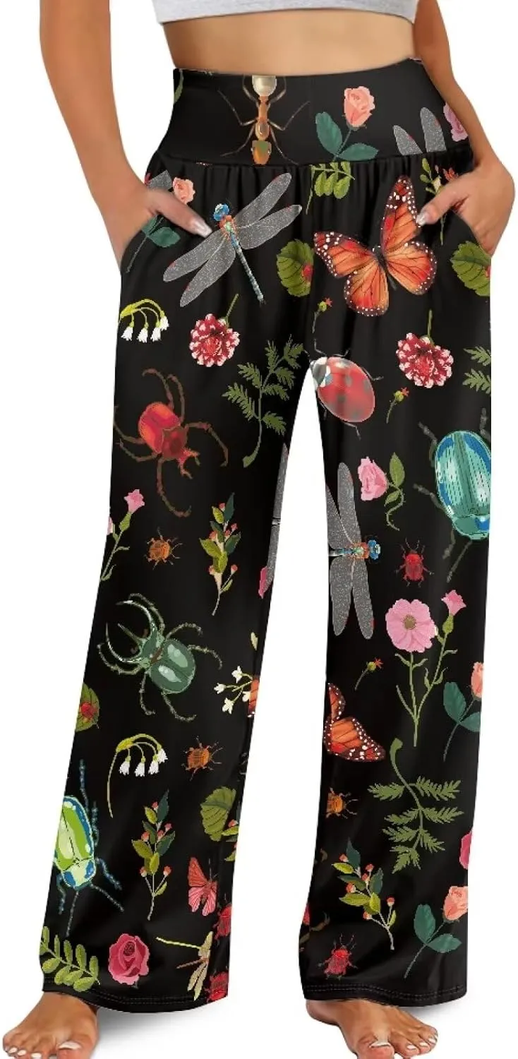 High Waisted Palazzo Pants for Women Wide Leg Lounge Pants with Pockets