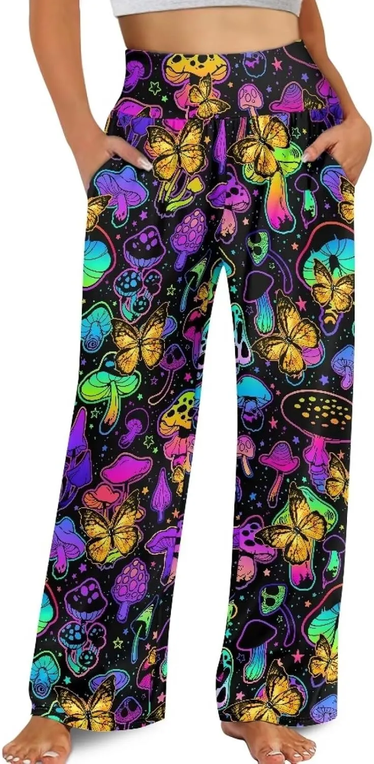 High Waisted Palazzo Pants for Women Wide Leg Lounge Pants with Pockets