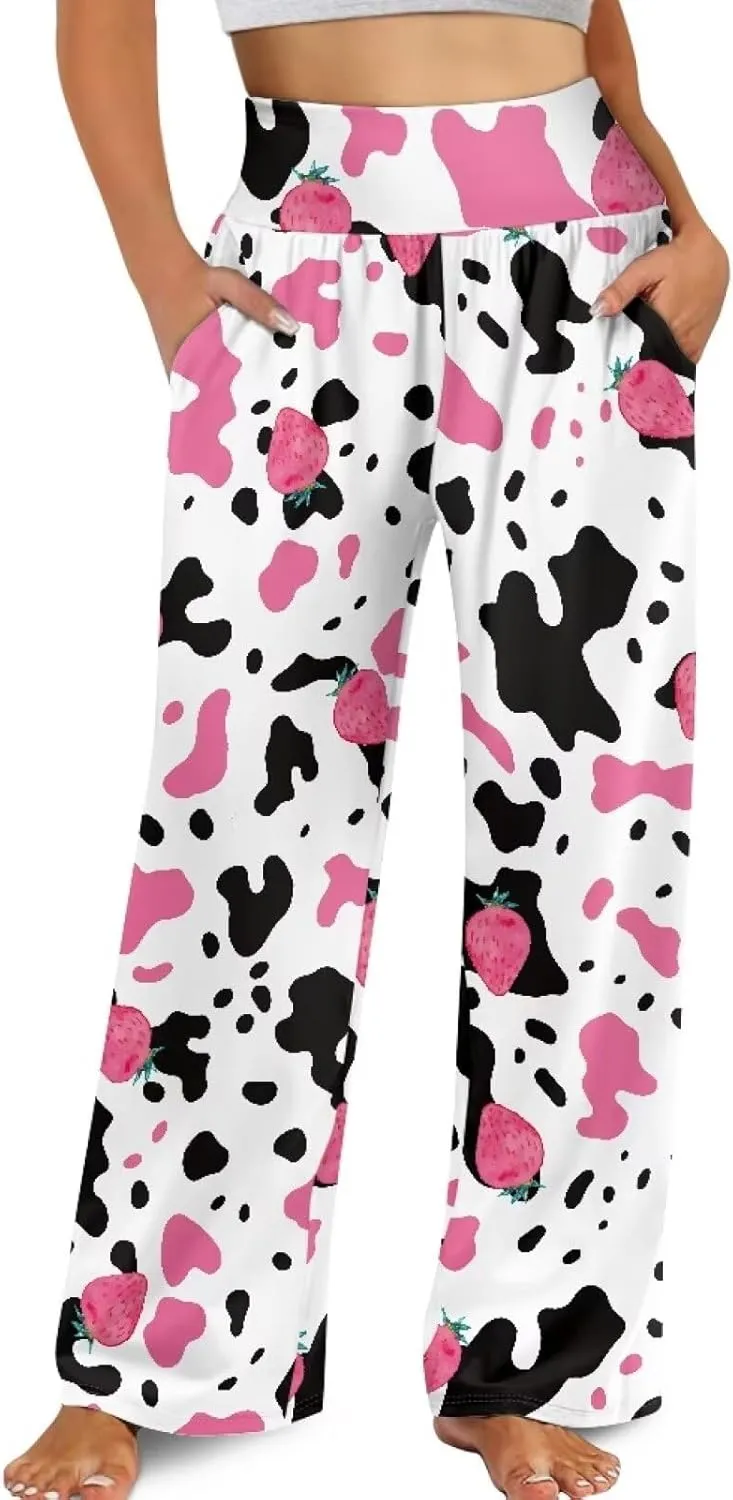 High Waisted Palazzo Pants for Women Wide Leg Lounge Pants with Pockets