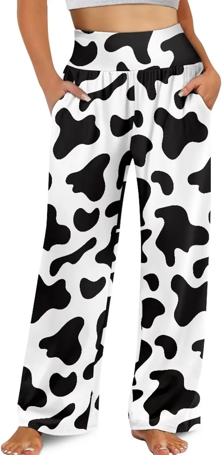 High Waisted Palazzo Pants for Women Wide Leg Lounge Pants with Pockets