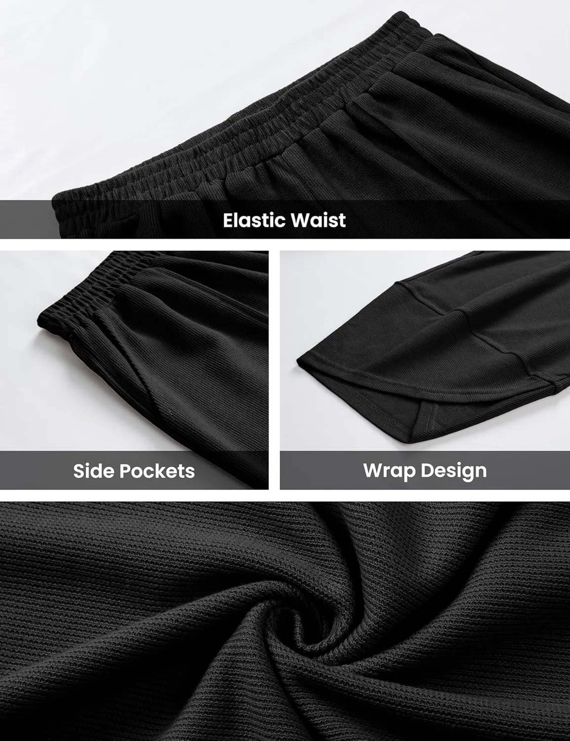 Himosyber Women Cotton Pants Wide Leg Pants Casual Loose Baggy Elastic Waist Beach Palazzo Harem Pants