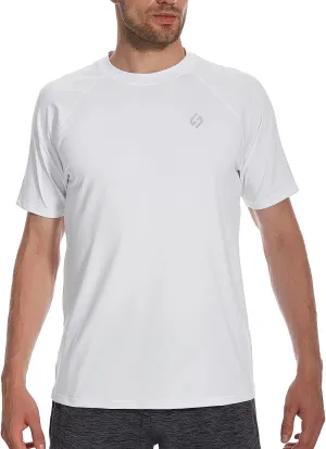 HODOSPORTS Men's Swim Shirt Quick Dry Short Sleeve UPF 50  Rash Guard Sun Protection