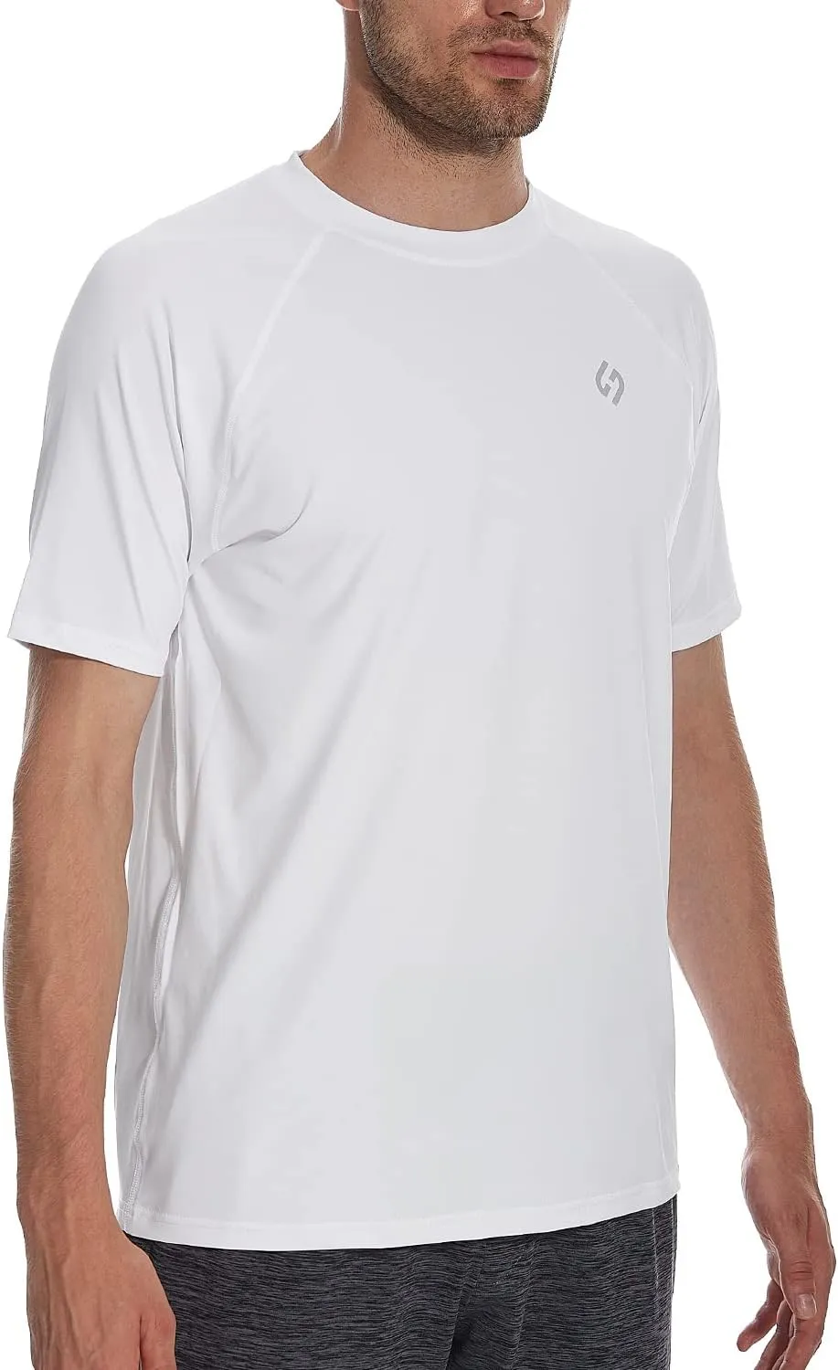HODOSPORTS Men's Swim Shirt Quick Dry Short Sleeve UPF 50  Rash Guard Sun Protection