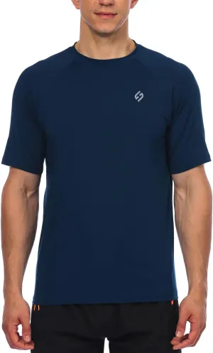 HODOSPORTS Men's Swim Shirt Quick Dry Short Sleeve UPF 50  Rash Guard Sun Protection