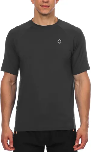 HODOSPORTS Men's Swim Shirt Quick Dry Short Sleeve UPF 50  Rash Guard Sun Protection