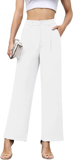 Hody Lovy Women Business Dress Pants Casual Slacks High Waisted Work Pants Wide Leg Palazzo Trousers