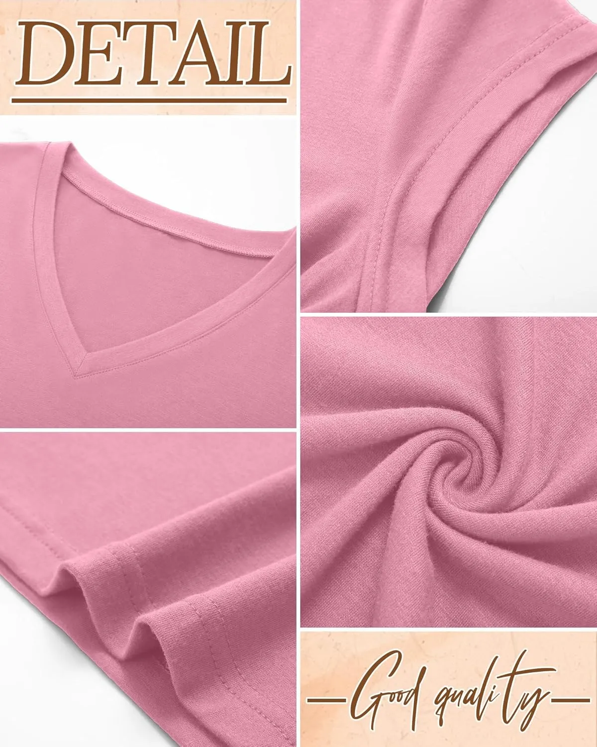 Huukeay 3 Pack Womens V Neck T Shirts, Cap Sleeve Summer Casual Tops Loose Fit Short Sleeve Tees 2025 Trendy Shirts