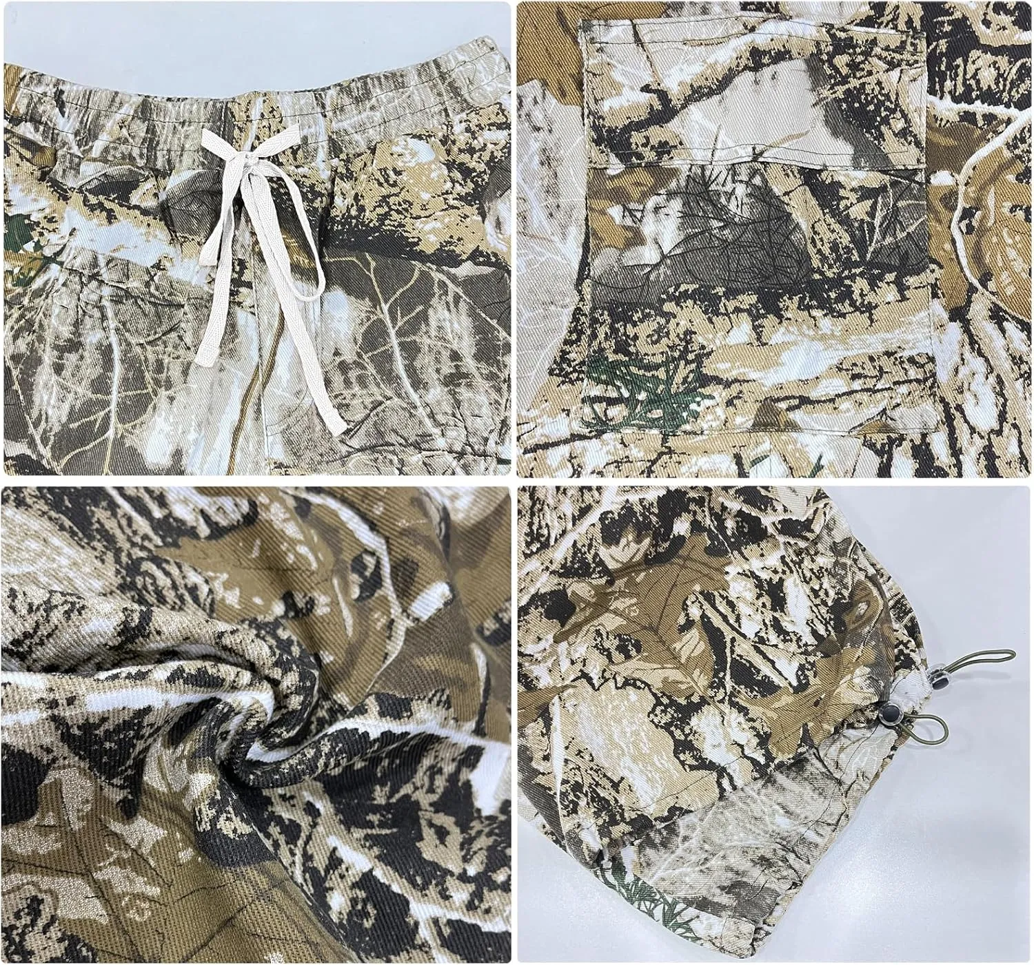 HVEPUO Camo Pants Women High Waisted Wide Leg Casual Y2K Camoflage Cargo Pants Baggy Elastic Waist Straight Jeans Trousers