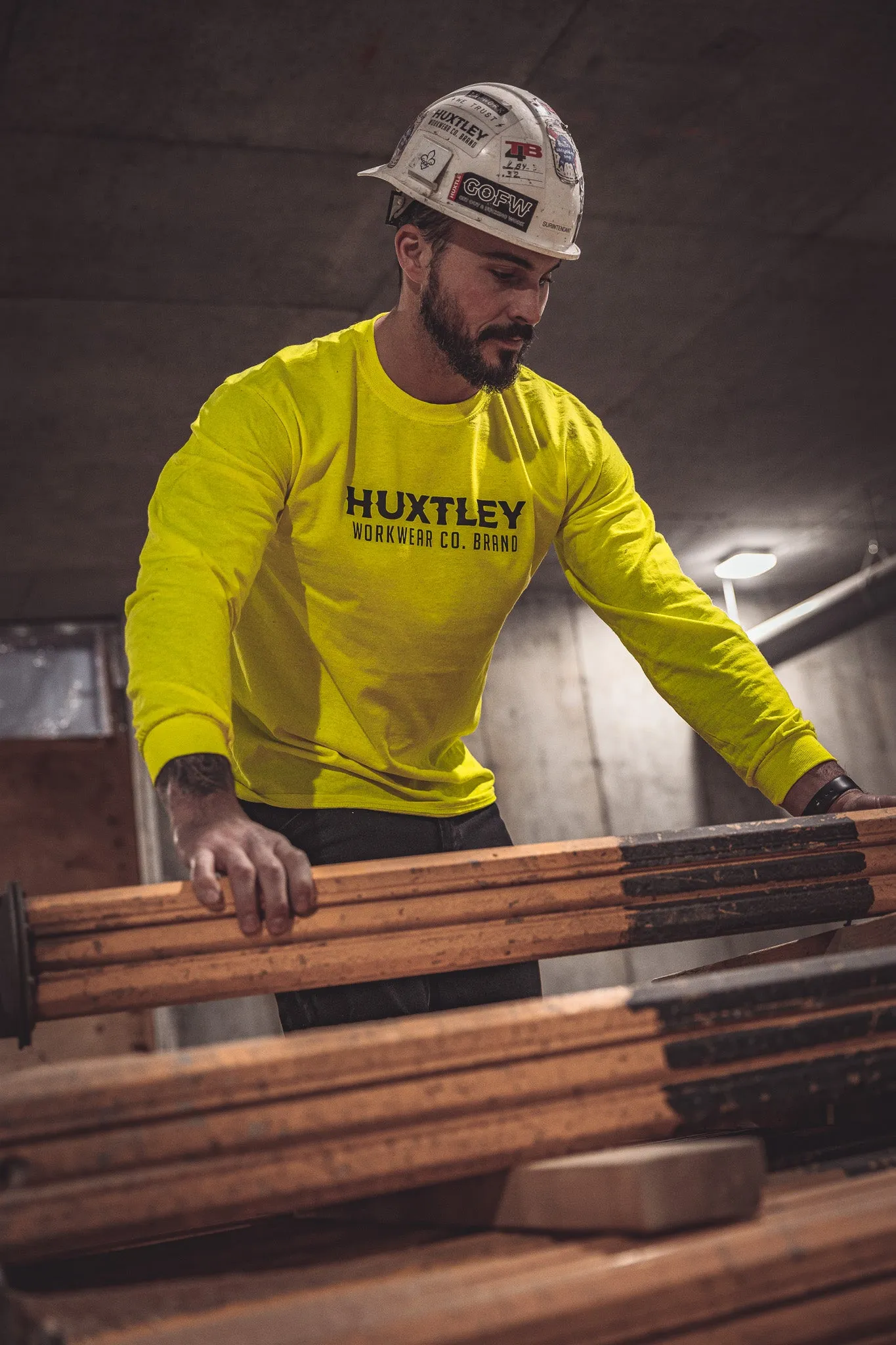 HX-226 L/S Tee Hi-Viz Green