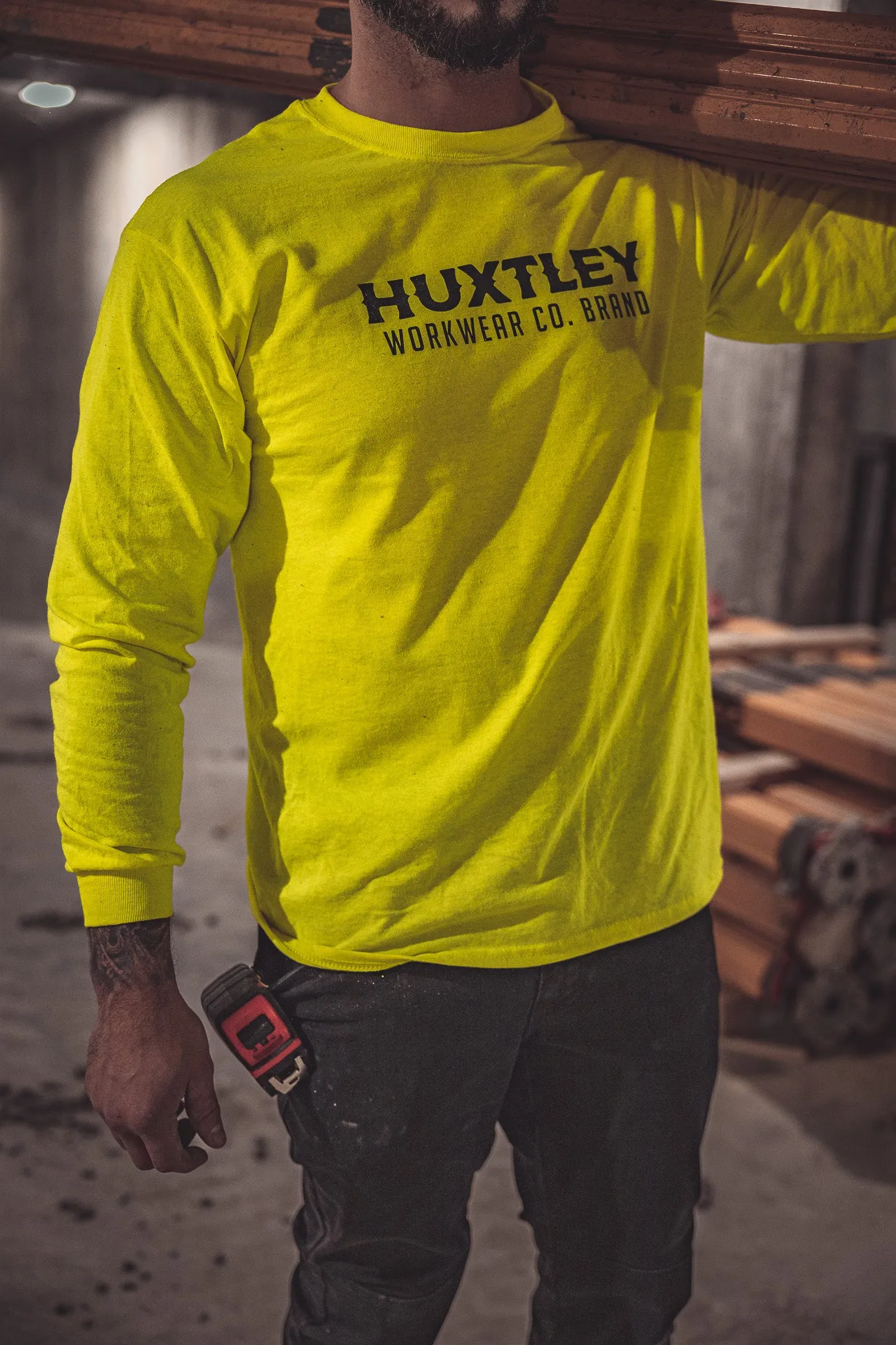 HX-226 L/S Tee Hi-Viz Green