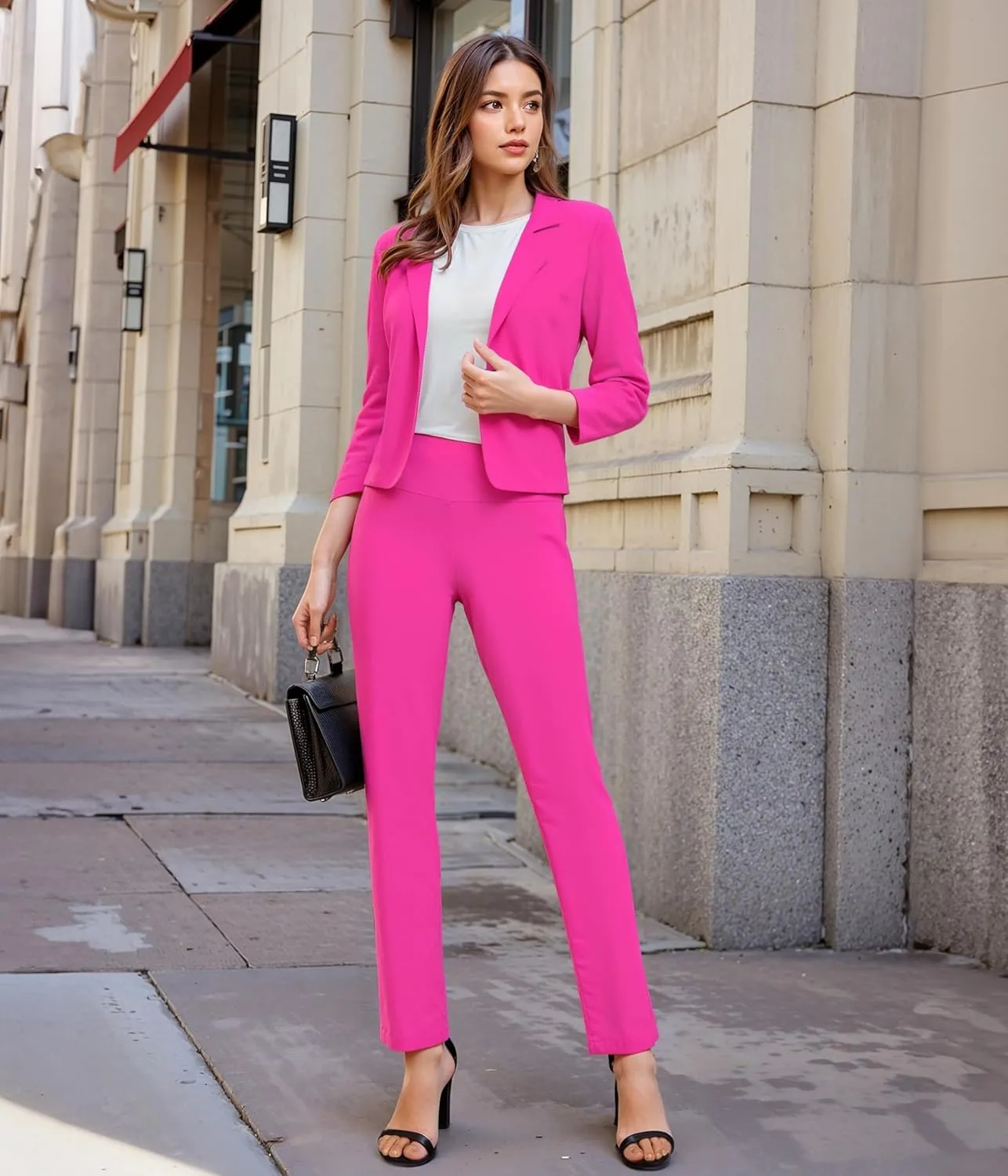 Hybrid & Company Womens Business Millennium Slim Bootcut Pants