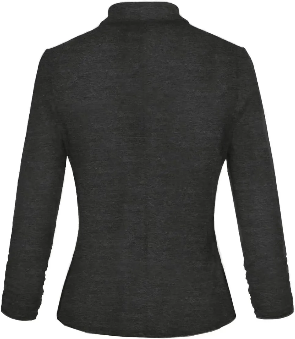 Hybrid & Company Women's Lightweight Casual Work Office Stretch Ponte Cardigan Blazer Jacket Made in USA