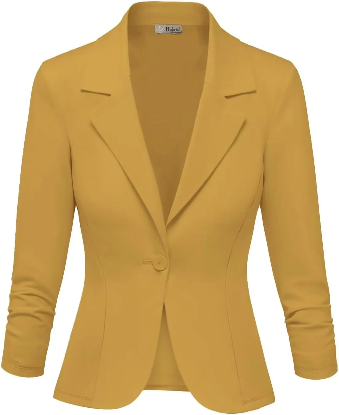 Hybrid & Company Women's Lightweight Casual Work Office Stretch Ponte Cardigan Blazer Jacket Made in USA