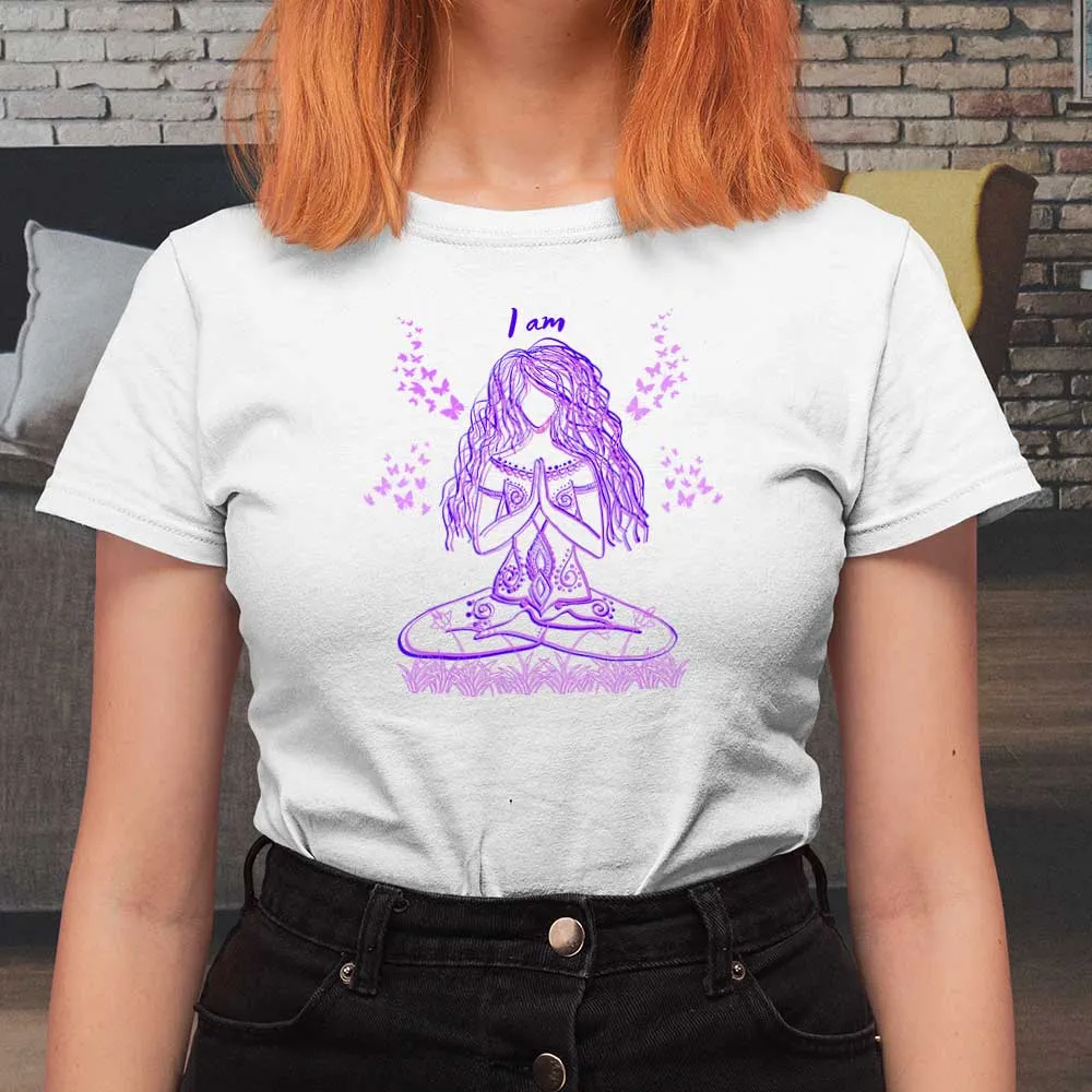 I am yoga girl t-shirt for women apparel, lioness-love.com