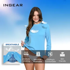INGEAR Women's Long Sleeve Sun Protection Swim Shirt UV Womens Sun Shirts Rash Guard