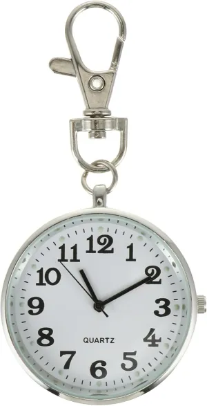 iplusmile Clip on Pocket Watch Open Face Watch with Key Buckle Portable Unisex Digital Watch for Students Men Doctor Nurses Women