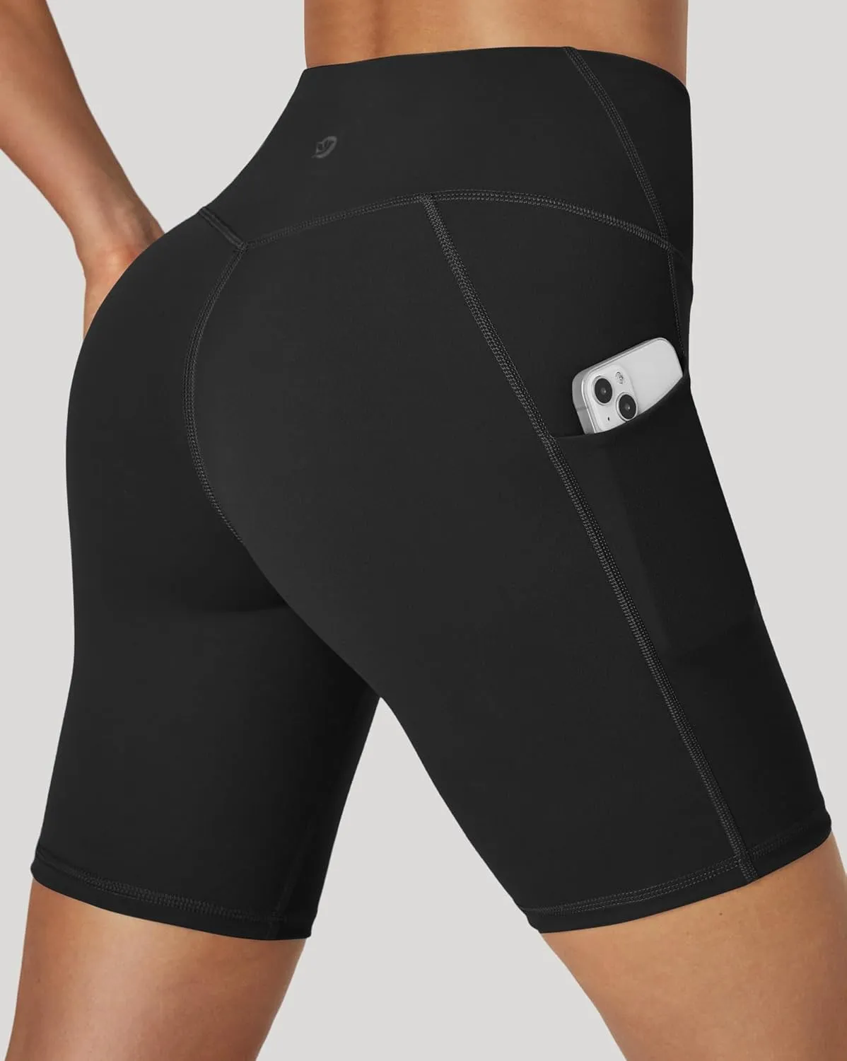IUGA Biker Shorts Women Tummy Control 8" Workout Gym High Waisted Running Yoga Compression Spandex Shorts Women with Pockets