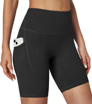 IUGA Biker Shorts Women Tummy Control 8" Workout Gym High Waisted Running Yoga Compression Spandex Shorts Women with Pockets