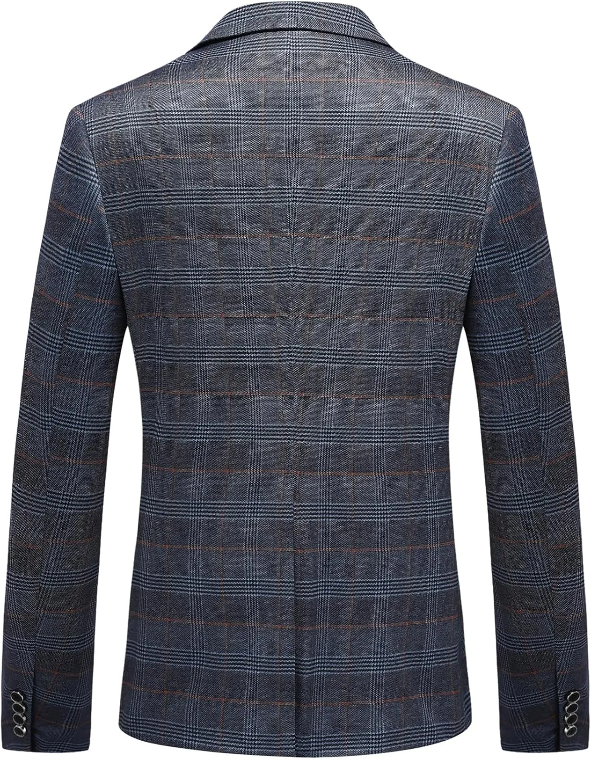 Iynnijoy Men's Plaid Blazer Casual Sports Coat Slim Fit Plaid Suit Jackets for Party Wedding