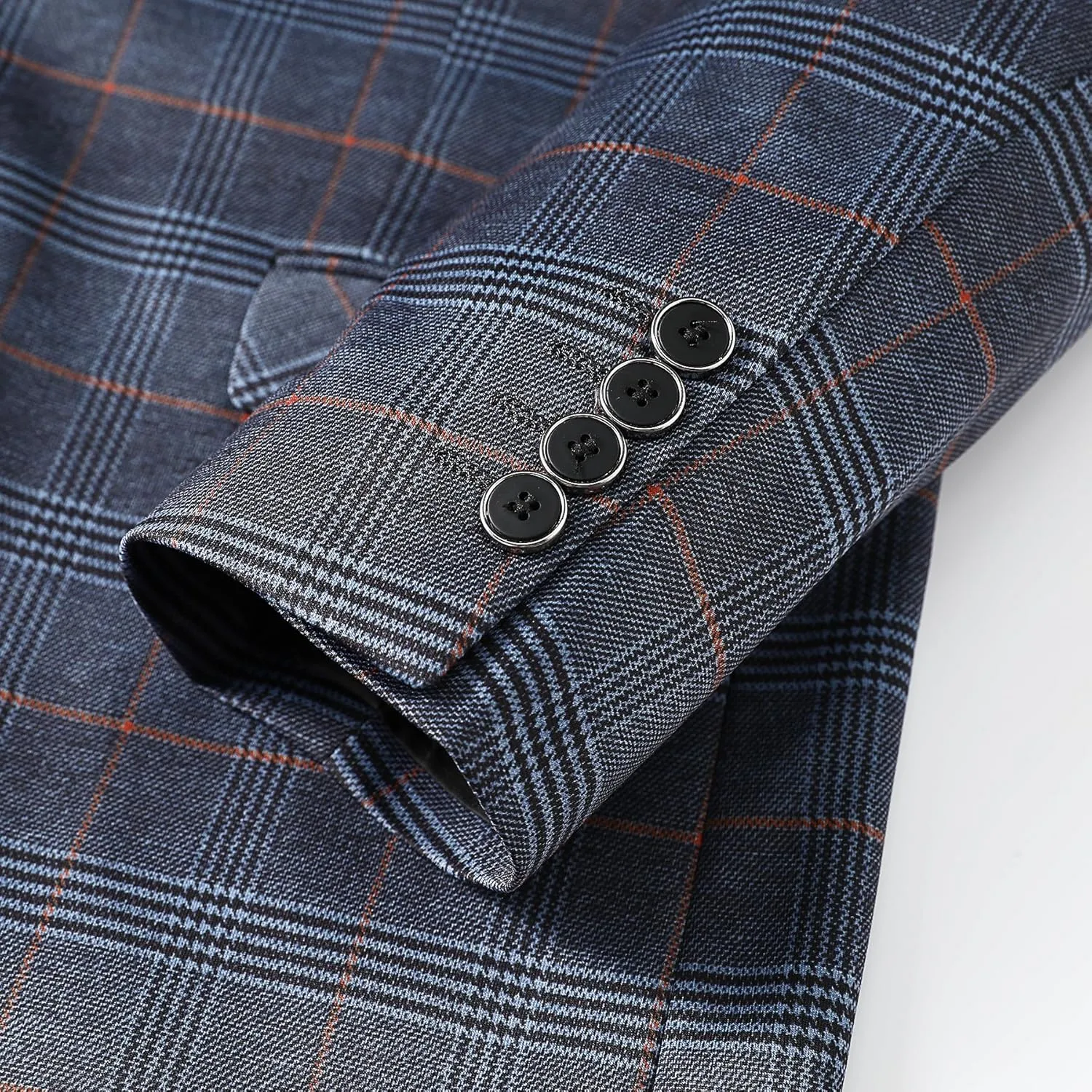Iynnijoy Men's Plaid Blazer Casual Sports Coat Slim Fit Plaid Suit Jackets for Party Wedding