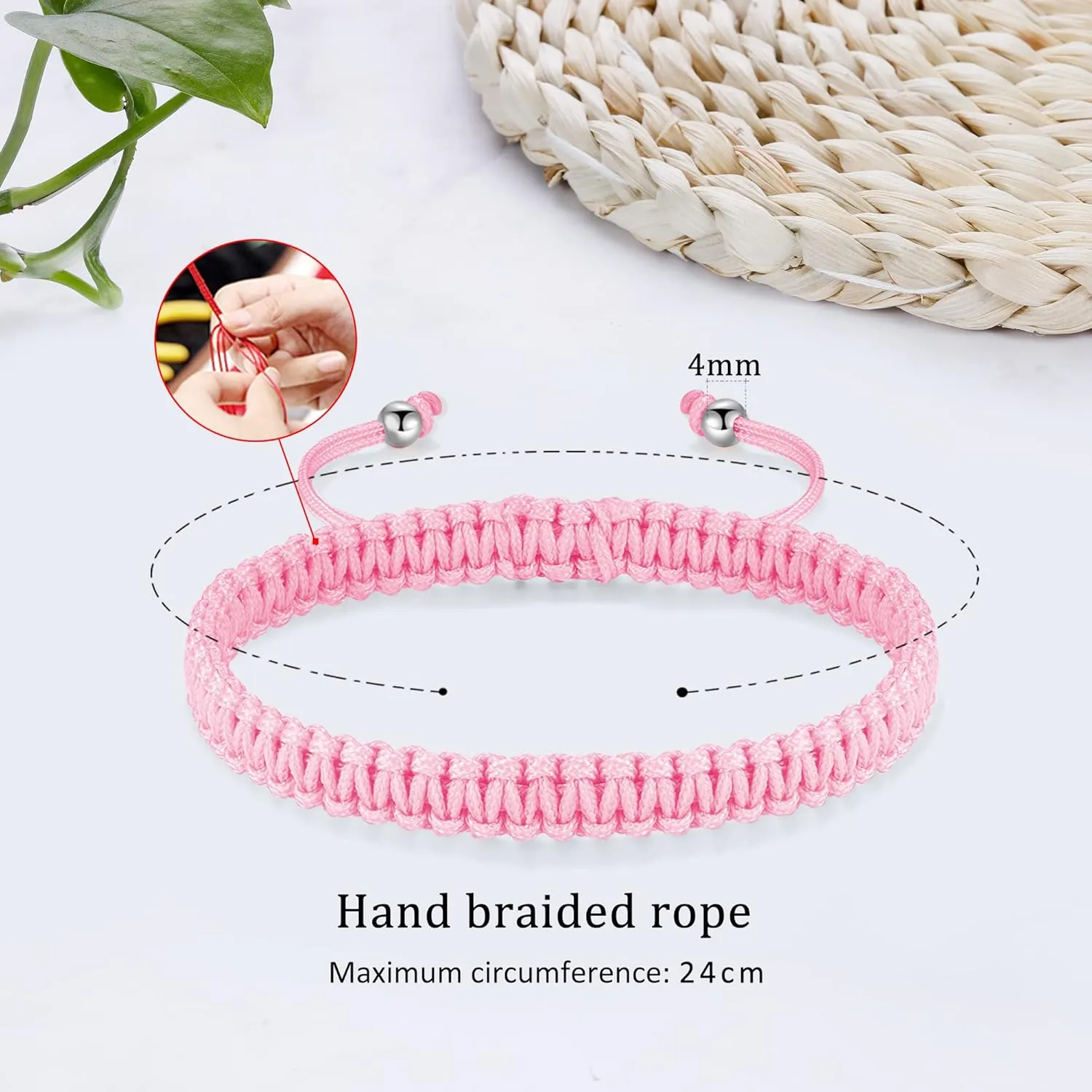 JENDEAR SHINE Braided Rope Bracelet Ladies Men, Birthday Friendship Couple Gifts Handmade Jewelry