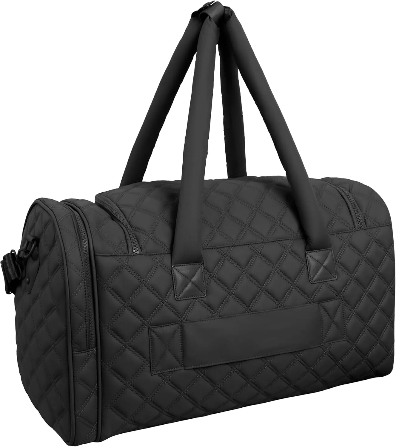 Joan & David 20 Inch Diamond Quilted Puffer Nylon Carry-On Foldable Travel Duffle (Black)