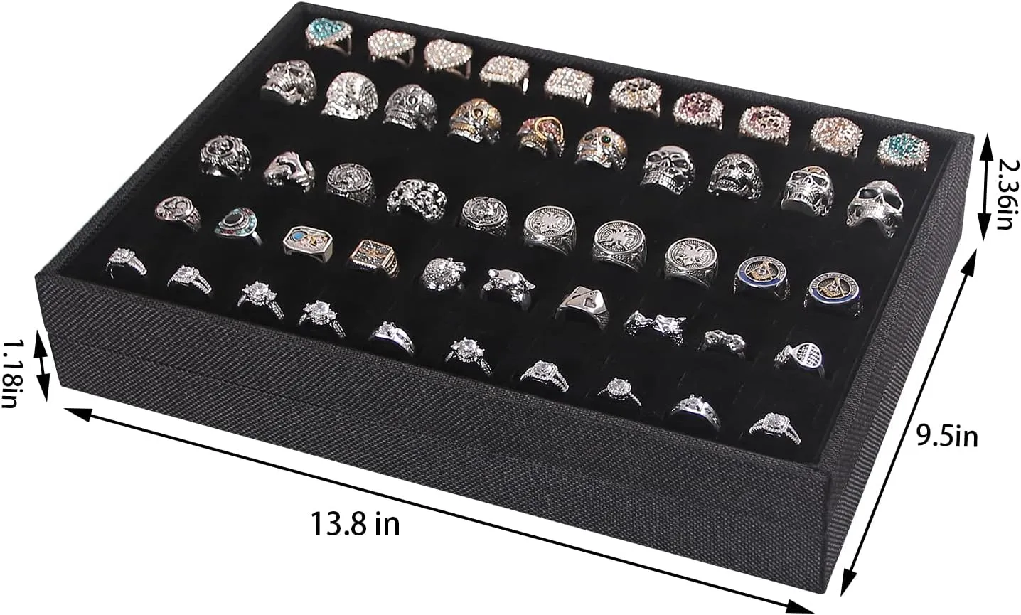 Julysky 2 PCS Stackable Ring Tray for Drawer,Jewelry Holder Organizer,Ring Display Stand for Selling
