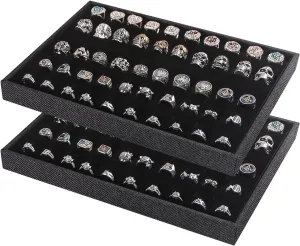 Julysky 2 PCS Stackable Ring Tray for Drawer,Jewelry Holder Organizer,Ring Display Stand for Selling