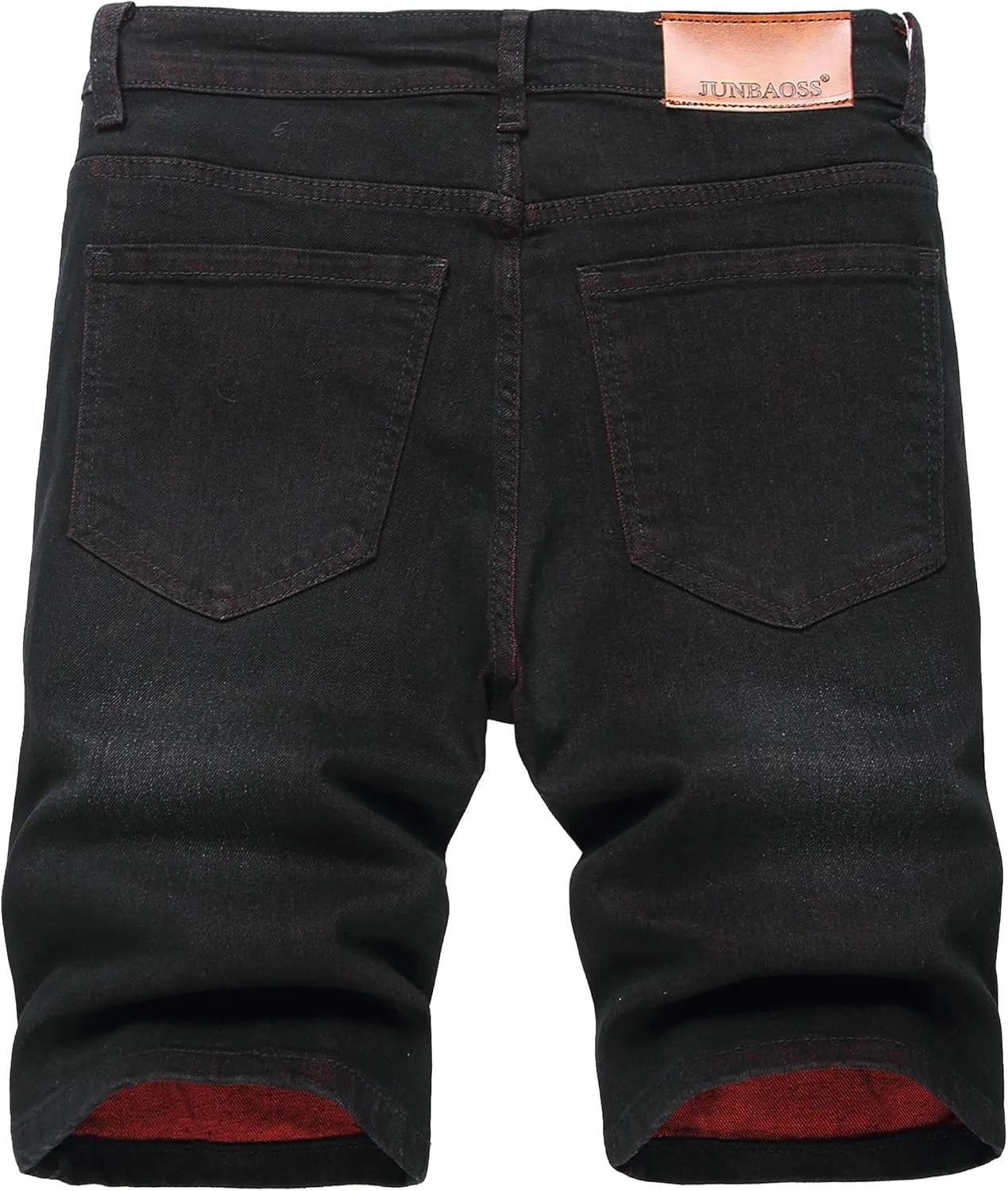 JUNBAOSS Men's Slim Fit Stretch Denim Shorts Ripped Skinny Jean Shorts for Men,Fashion Straight Comfort Flex Waist Short