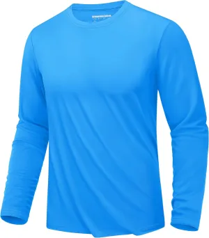 KEFITEVD Men's UPF 80  Sun Shirts Long Sleeve UV SPF Shirts Quick Dry Lightweight Rash Guard Polyester Swim T-Shirt