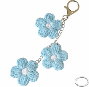 Keychain Handmade crochet Cute Flower Keychains Gift for Car keys Bag Wallet Purse Women Girls