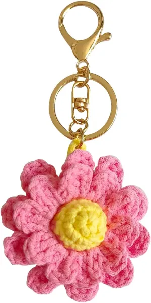 Keychain Handmade Weaving Cute Flower Keychains Gift for Car keys Bag Wallet Purse Women Girls