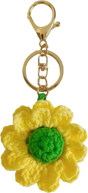 Keychain Handmade Weaving Cute Flower Keychains Gift for Car keys Bag Wallet Purse Women Girls
