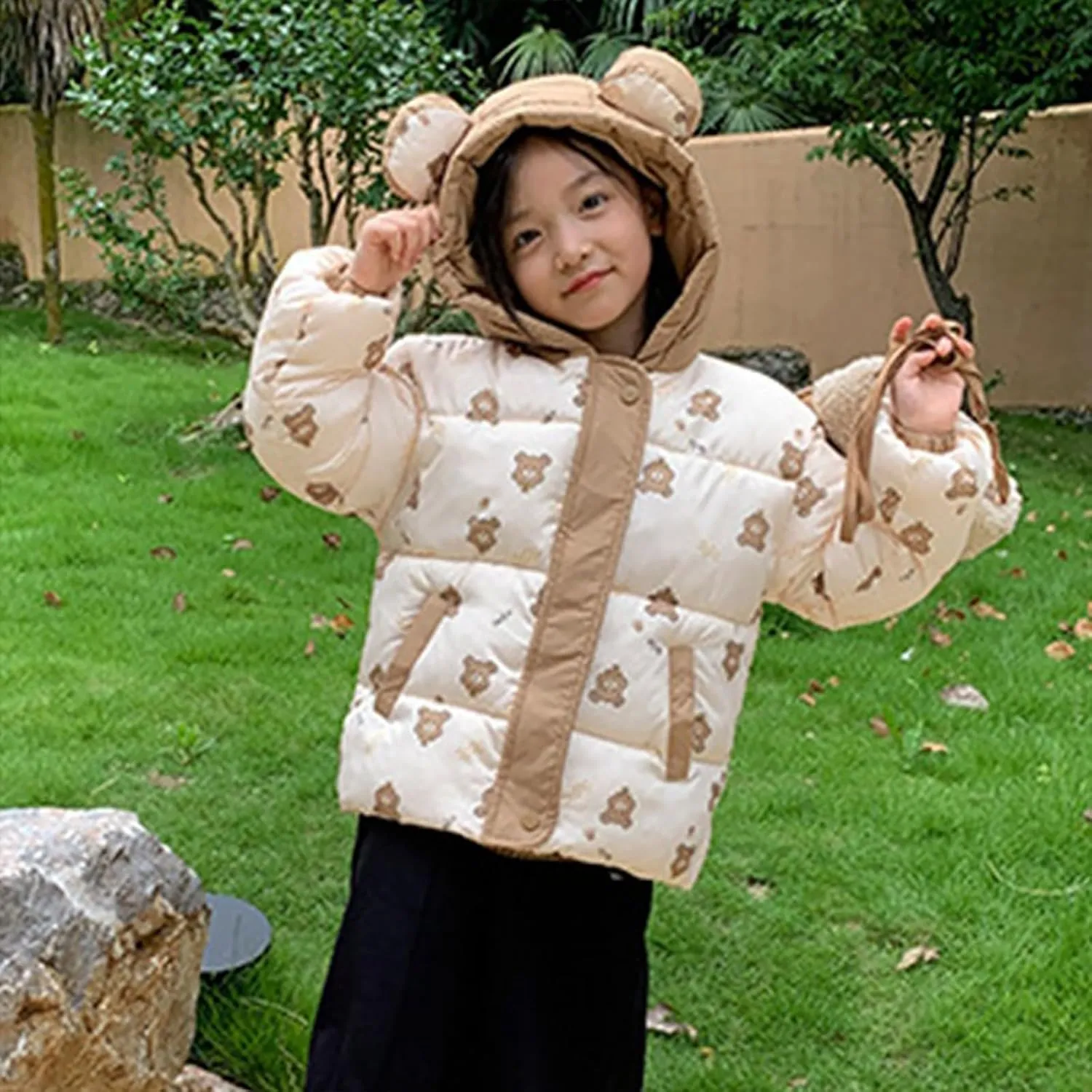 Kids Toddler Baby Girls Boys Winter Warm Thick Solid Cotton Long Sleeve Padded Jacket Coat Clothes Kid Jackets for