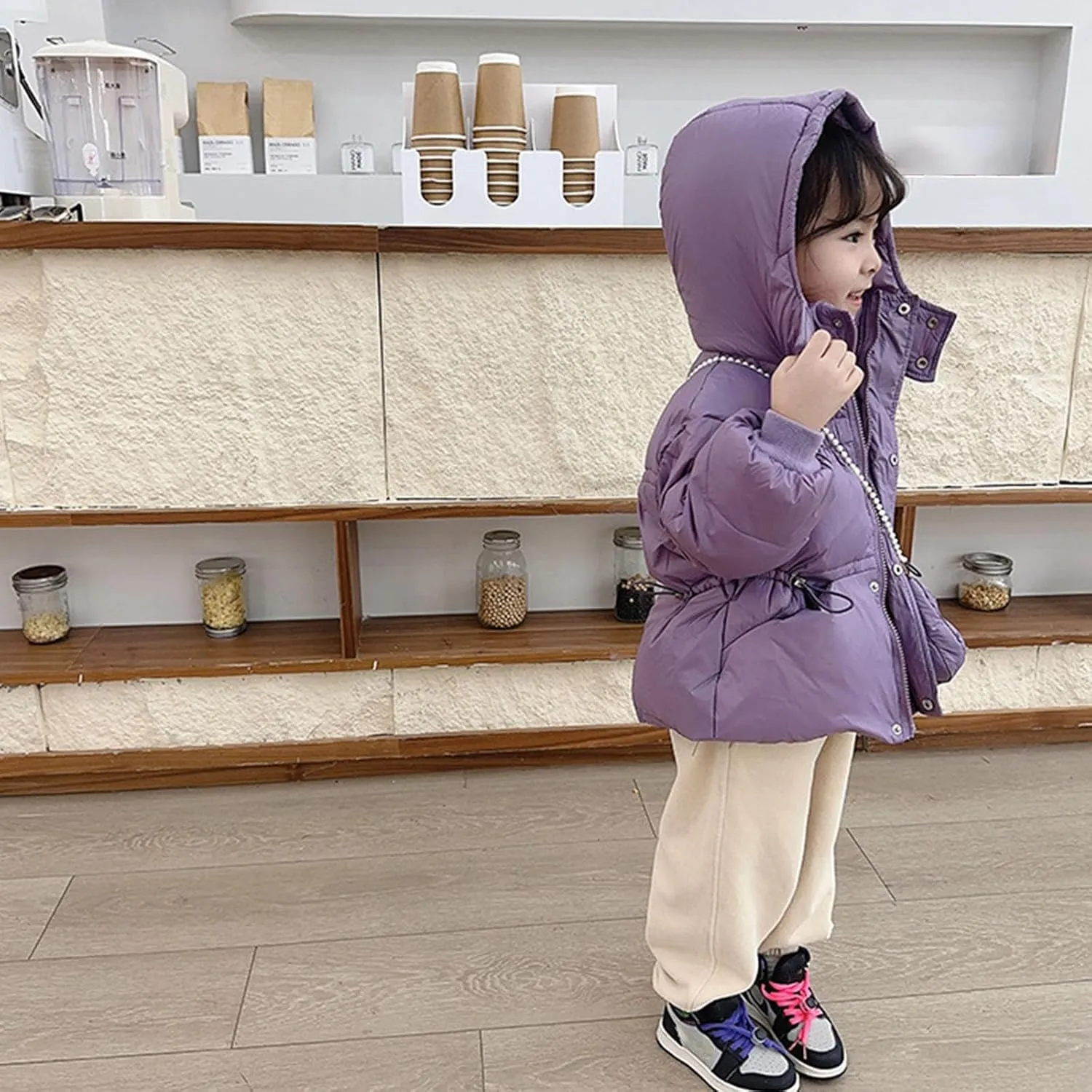 Kids Toddler Baby Girls Boys Winter Warm Thick Solid Cotton Long Sleeve Padded Jacket Coat Clothes Light