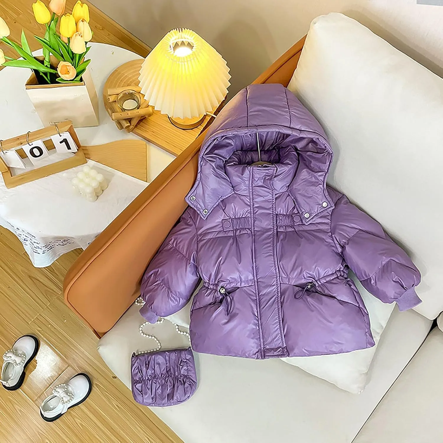Kids Toddler Baby Girls Boys Winter Warm Thick Solid Cotton Long Sleeve Padded Jacket Coat Clothes Light