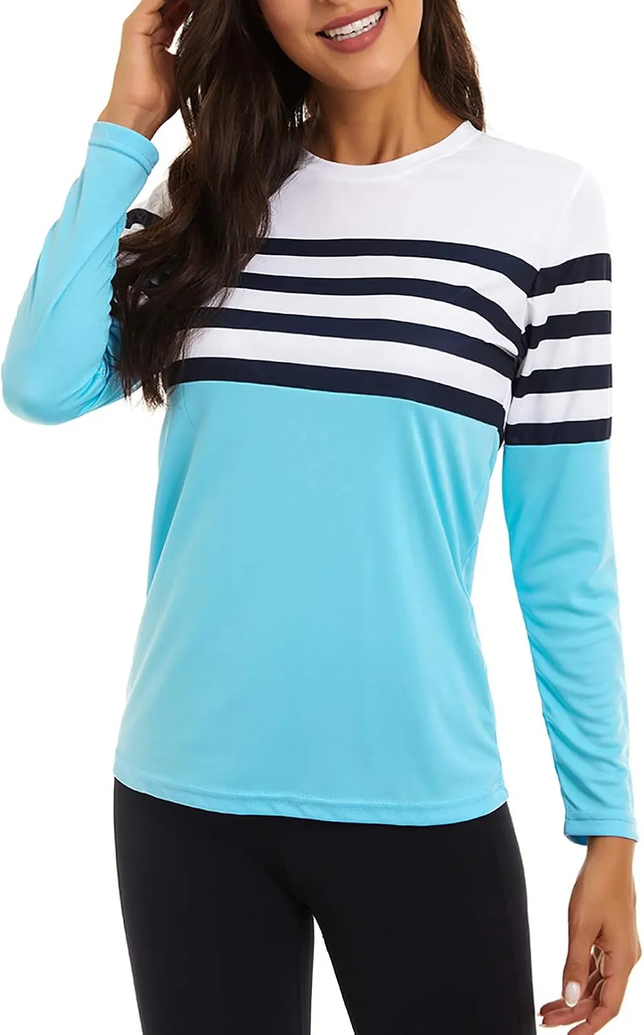 KINGFEN Women's UPF 50  Sun Protection Quick Dry Shirts Hiking Long Sleeve Tops