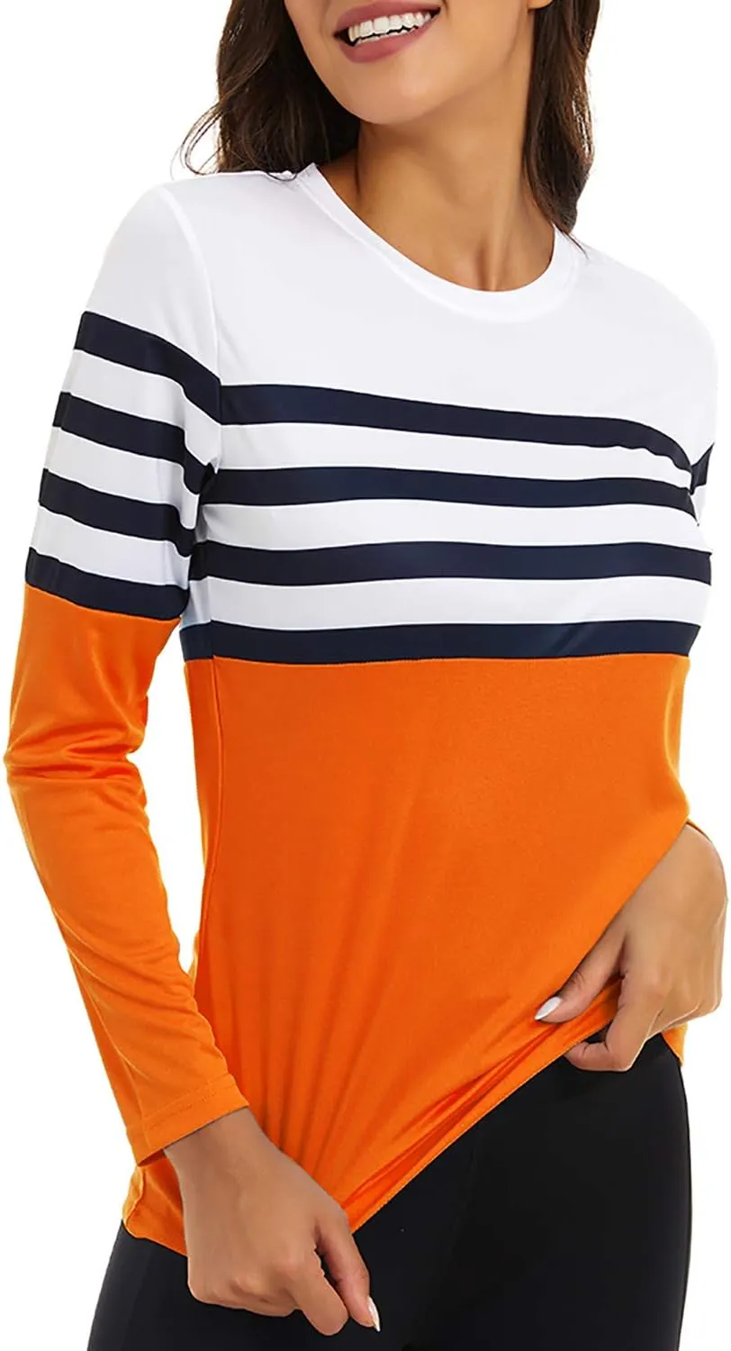 KINGFEN Women's UPF 50  Sun Protection Quick Dry Shirts Hiking Long Sleeve Tops