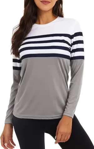 KINGFEN Women's UPF 50  Sun Protection Quick Dry Shirts Hiking Long Sleeve Tops