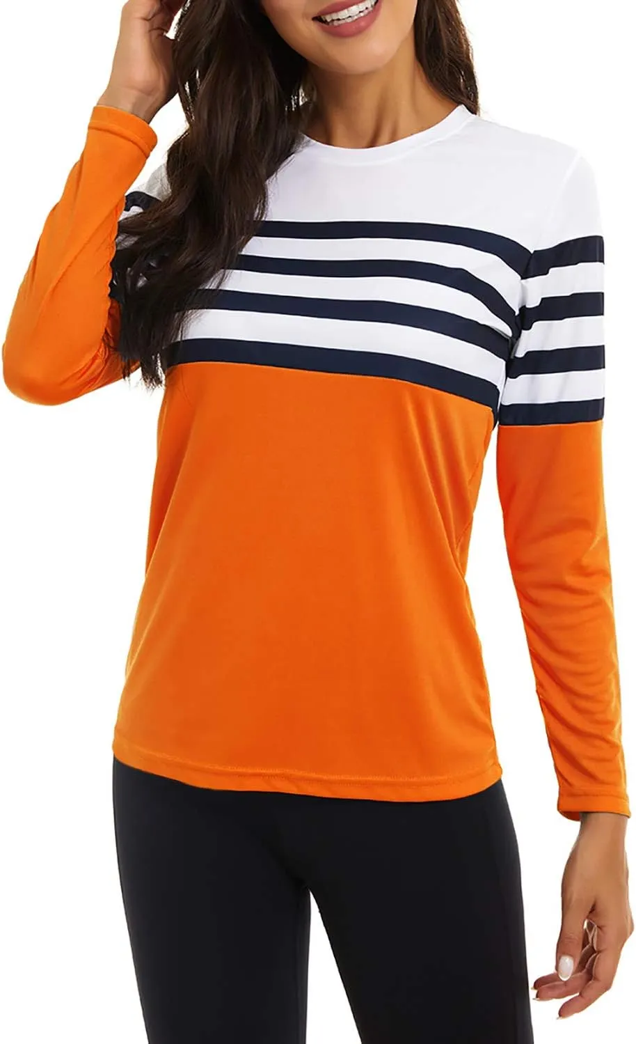 KINGFEN Women's UPF 50  Sun Protection Quick Dry Shirts Hiking Long Sleeve Tops