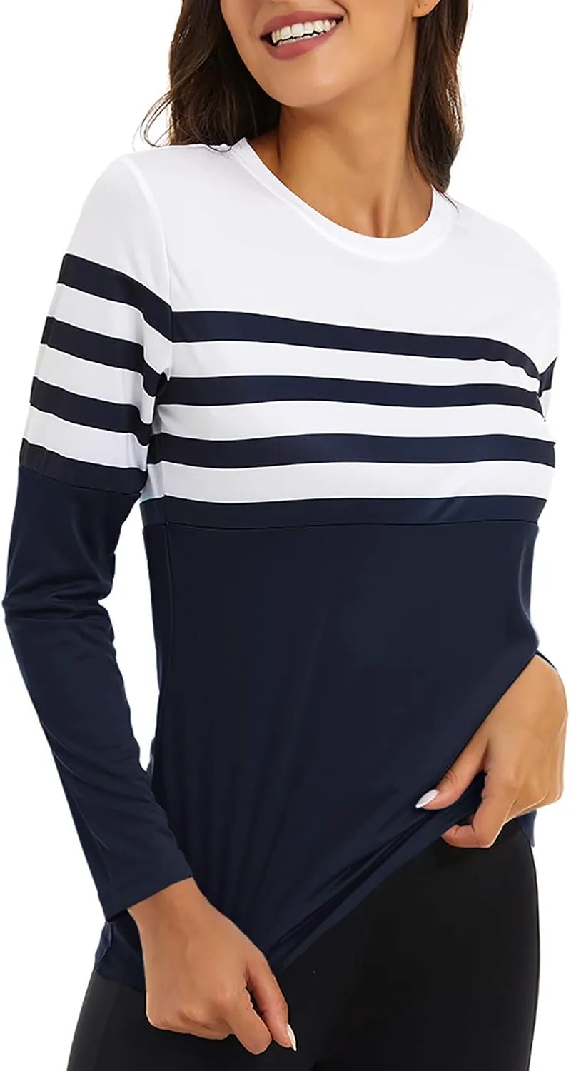 KINGFEN Women's UPF 50  Sun Protection Quick Dry Shirts Hiking Long Sleeve Tops