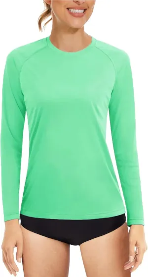 KINGFEN Women's UPF 50  Sun Protection Quick Dry Shirts Hiking Long Sleeve Tops