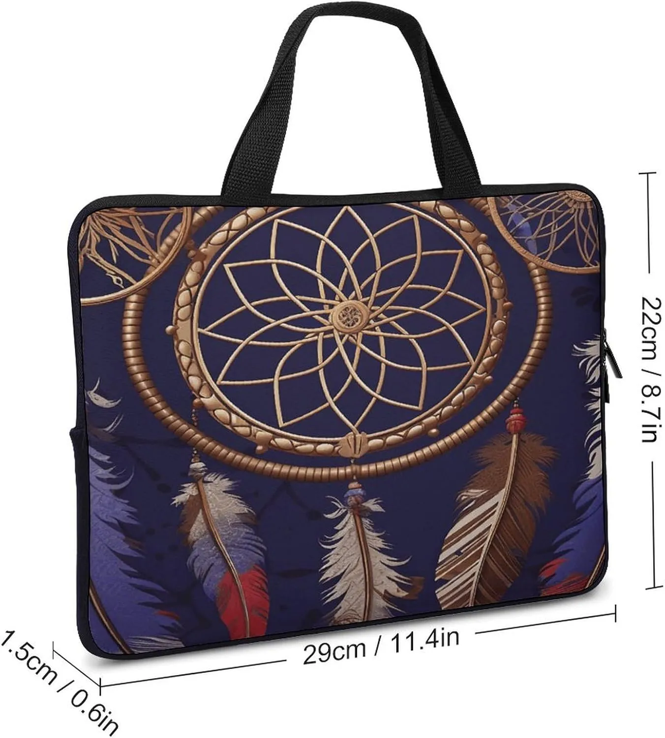 Laptop Bag Ultrathin American Dream Catcher Printing Laptop Carrying Case Portability Messenger Bags For Work Travel