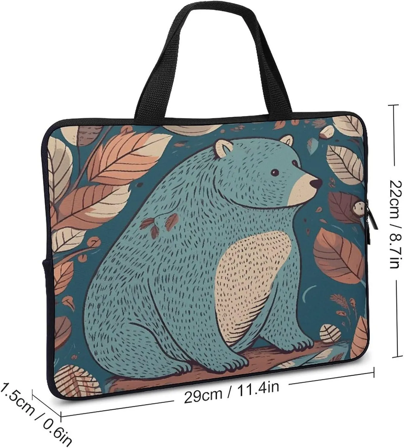Laptop Bag Ultrathin Bear in The Forest Printing Laptop Carrying Case Portability Messenger Bags For Work Travel