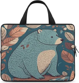 Laptop Bag Ultrathin Bear in The Forest Printing Laptop Carrying Case Portability Messenger Bags For Work Travel