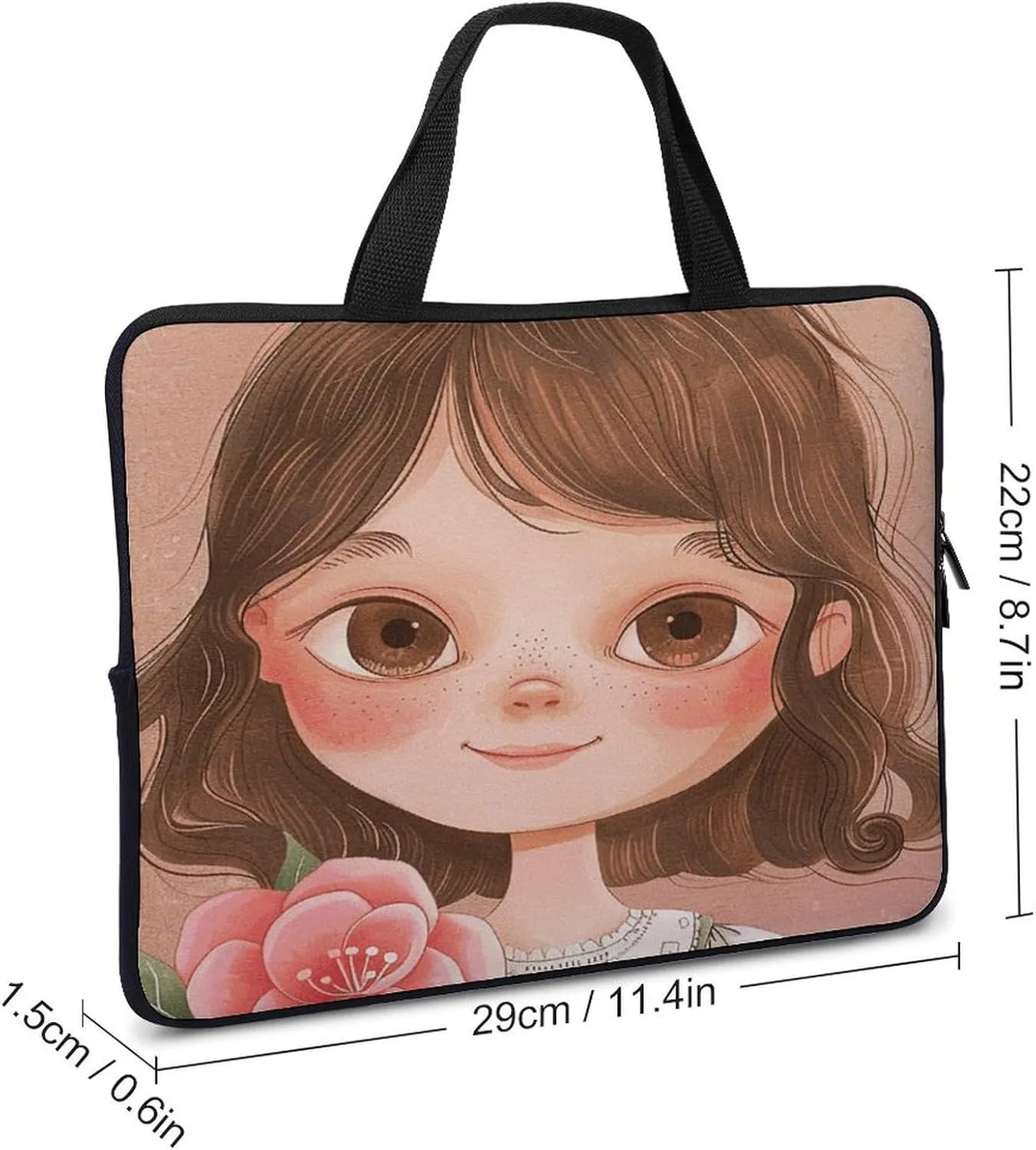 Laptop Bag Ultrathin Big Eyes Printing Laptop Carrying Case Portability Messenger Bags For Work Travel