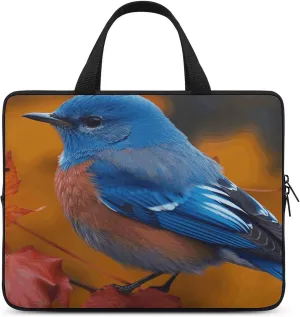 Laptop Bag Ultrathin Blue Bird And Leaves Printing Laptop Carrying Case Portability Messenger Bags For Work Travel