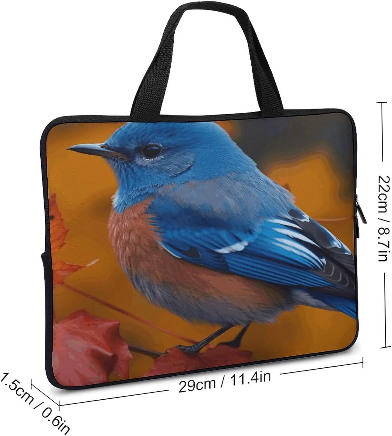 Laptop Bag Ultrathin Blue Bird And Leaves Printing Laptop Carrying Case Portability Messenger Bags For Work Travel